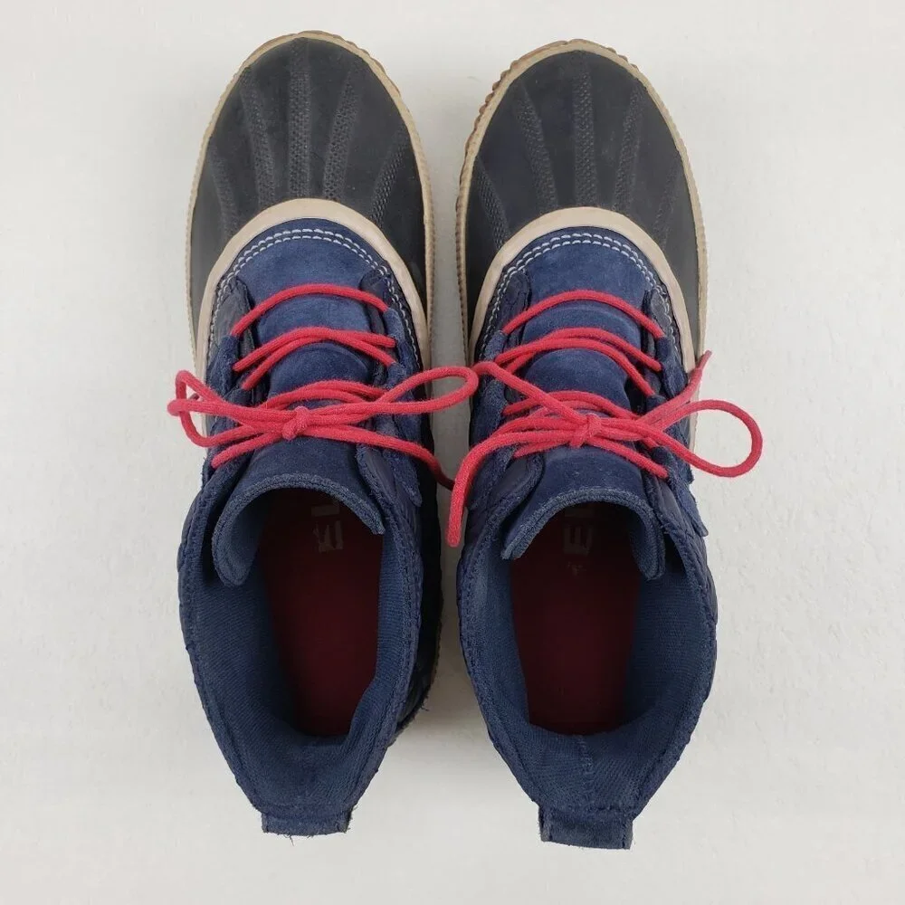 Sorel Out N About Duck Boot Womens 12 Blue Leather Ankle Lace Up Waterproof